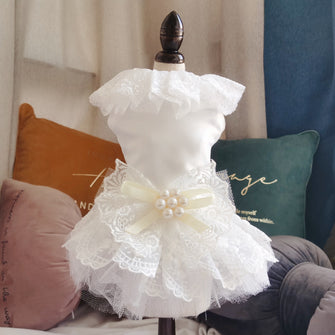 Pet Supplies Dog Wedding White Dress Skirt